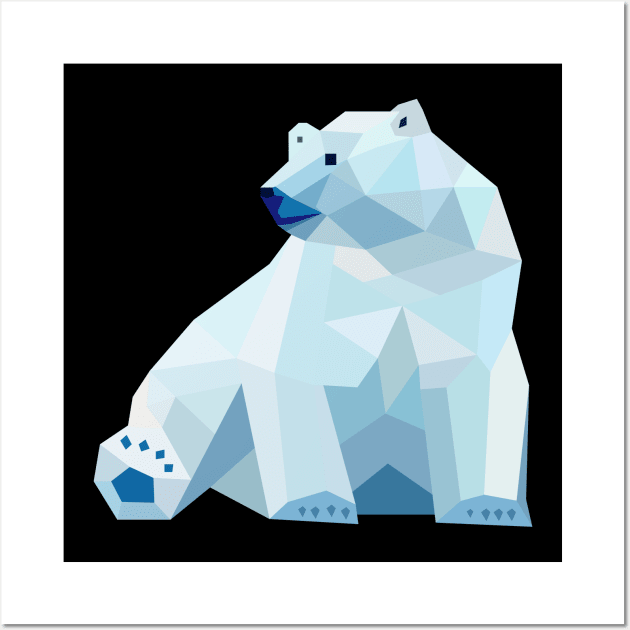 Geometric polar bear Wall Art by Origami Fashion